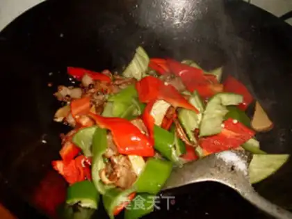 Make Double pepper fried meat step 5
