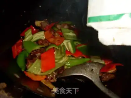 Make Double pepper fried meat step 6
