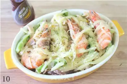 Make Shrimp coconut pasta step 9