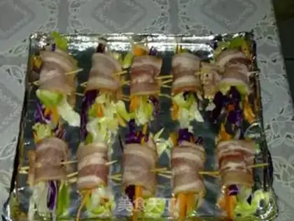 Make Five-color bacon rolls step 4