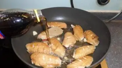 Make Coke chicken wings for almond mushrooms step 8