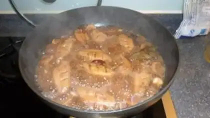 Make Coke chicken wings for almond mushrooms step 10