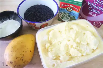 Make Mango snow, black rice step 0