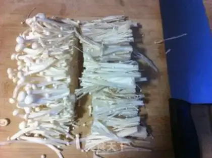 Make cucumber with a golden pin mushroom step 1