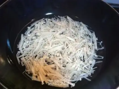 Make cucumber with a golden pin mushroom step 2