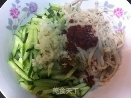 Make cucumber with a golden pin mushroom step 4