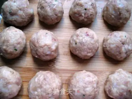 Make Lotus meatballs step 7