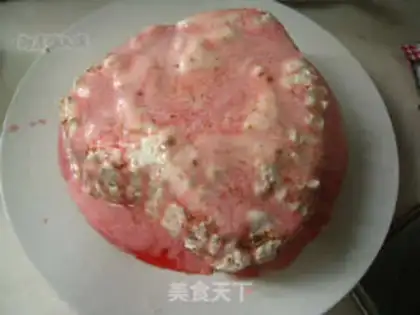 Make Pink heart cake step 14