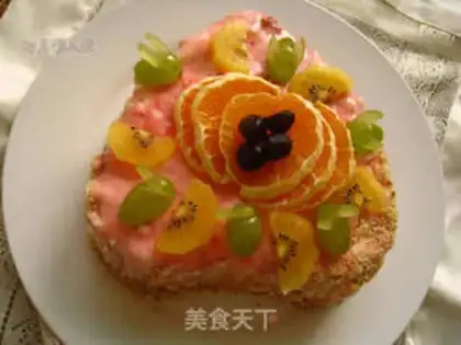 Make Pink heart cake step 15