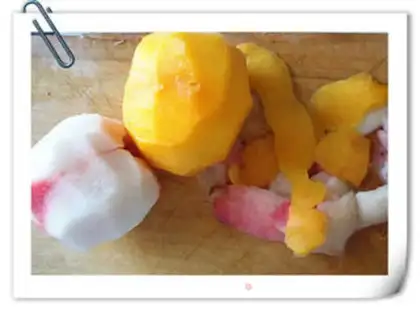 Make Double sugar peaches step 1