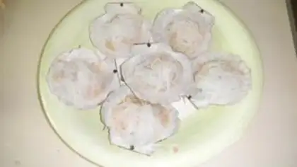 Make Garlic fan floss step 1