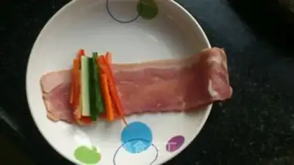 Make Bacon vegetable rolls step 1