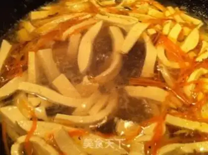 Make Carrot egg tofu soup step 2