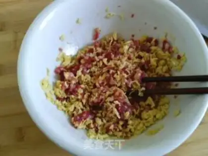 Make The egg and pork dumplings step 2