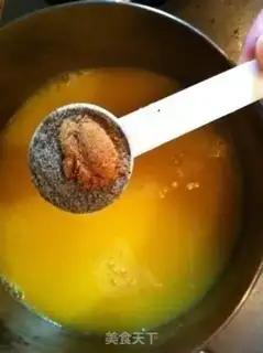 Make Pumpkin corn sesame congee step 6