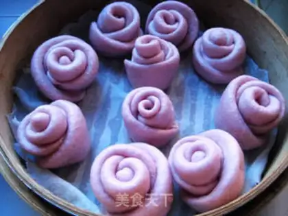 Make Purple rose buns step 11
