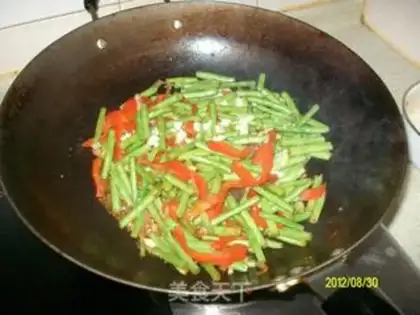 Make The peppers, the silks, the beans step 12