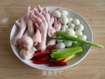 Make Chicken claws and quail eggs step 0