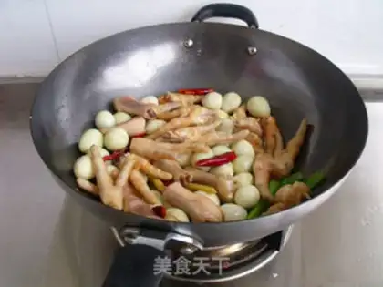 Make Chicken claws and quail eggs step 3