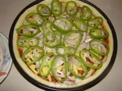 Make Pepper ham pizza step 7