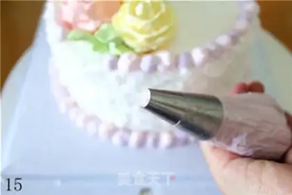 Make Fresh rose birthday cake step 14