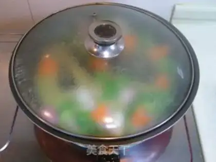 Make Thai blue curry fried shrimp step 4