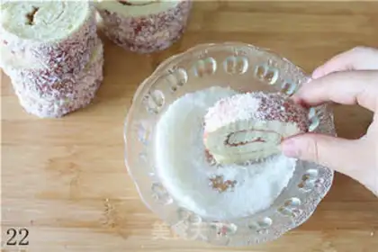 Make Coconut roll step 21
