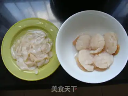 Make Gold soup fan scallop step 1