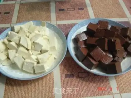 Make Red and white tofu step 1