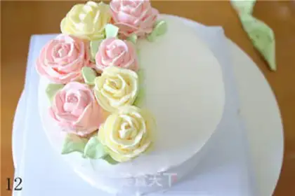 Make Fresh rose birthday cake step 11