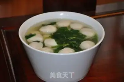 Make Spinach fishball soup step 4