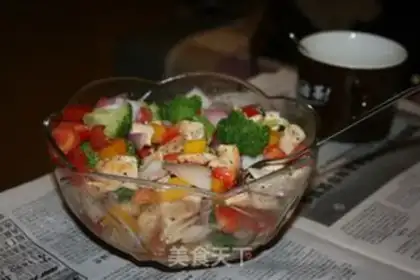 Make Tomato chicken and a warm salad step 8