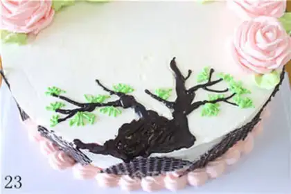 Make The birthday crane cake step 21