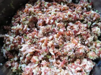 Make Round cabbage and pork steam step 7
