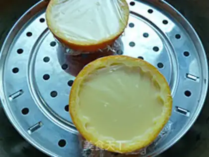 Make Orange steamed eggs step 7
