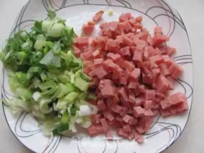 Make Ham and rice step 1