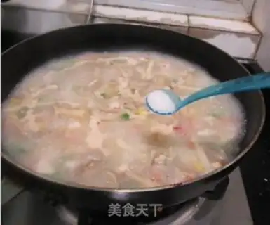 Make Mushroom pea shrimp soup step 11