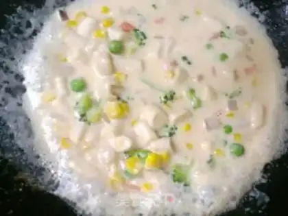Make Mustard cream pasta step 4