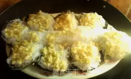 Make Garlic fan steam tape step 5