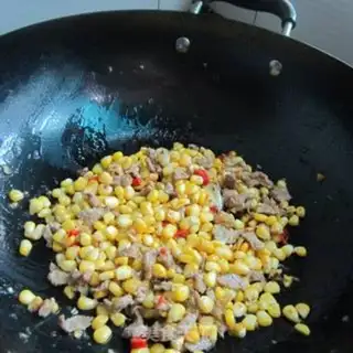 Make Sweet corn fried meat step 3