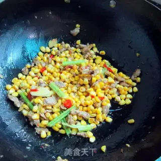 Make Sweet corn fried meat step 5