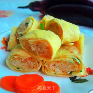 Make Oiled egg rolls step 5