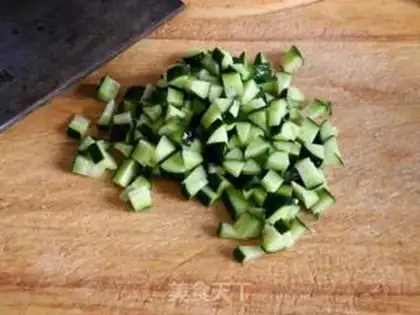 Make cucumber sausage fried rice step 0