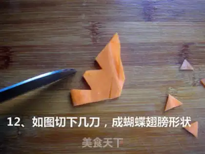 Make Carrot butterflies step 11