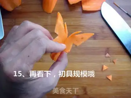 Make Carrot butterflies step 14