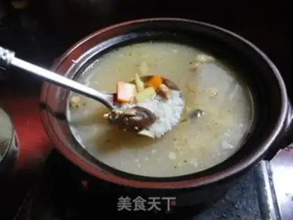 Make Carrot mushroom congee step 5
