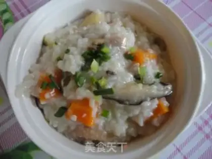 Make Carrot mushroom congee step 6