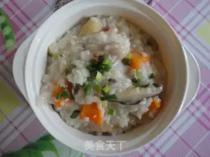 Make Carrot mushroom congee step 7