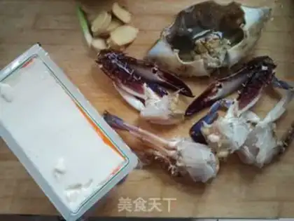 Make Crab tofu soup step 1