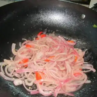 Make Onions and ham step 5